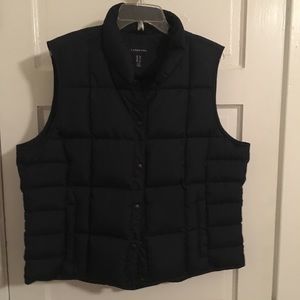 Navy Lands End down puffer vest